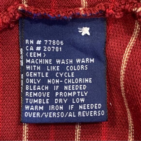 Vintage Tommy Hilfiger Dark Red Striped Polo Shirt Size XL - Picture 6 of 10